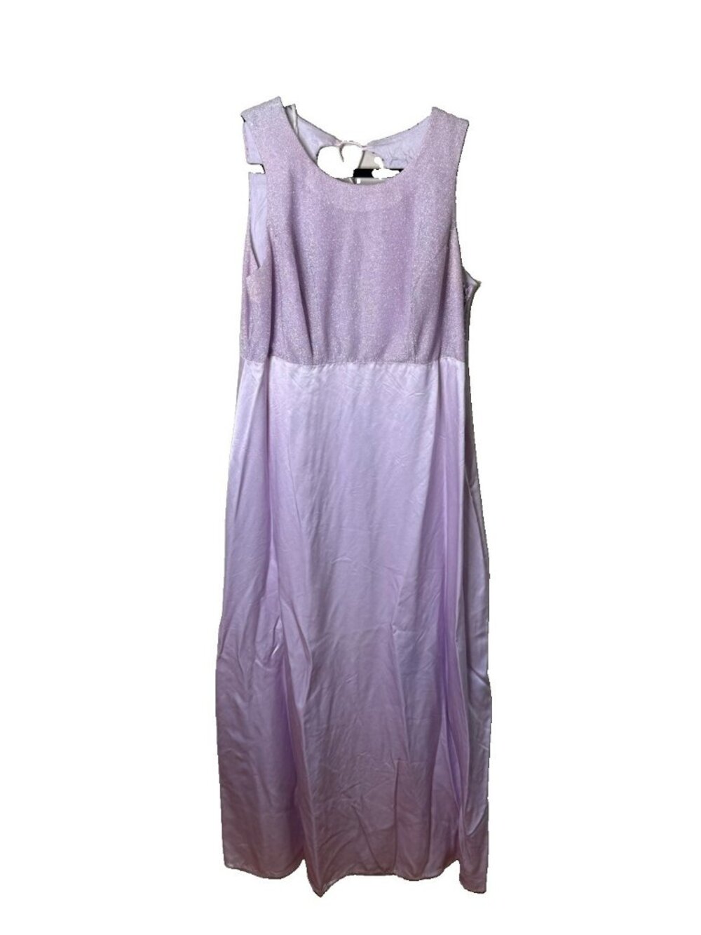 Vintage Y2K Gown Dress Purple Glitter Silky Tie Lace Up Fairy Prom HOCO